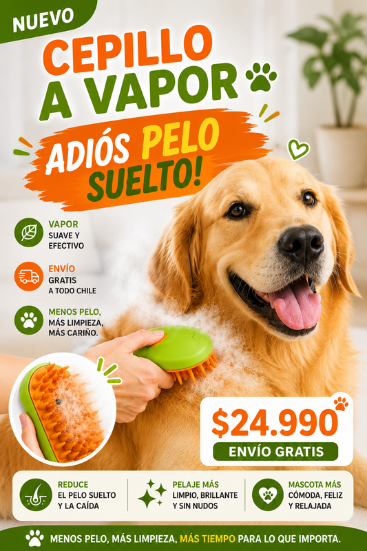 Cepillo a vapor para mascotas