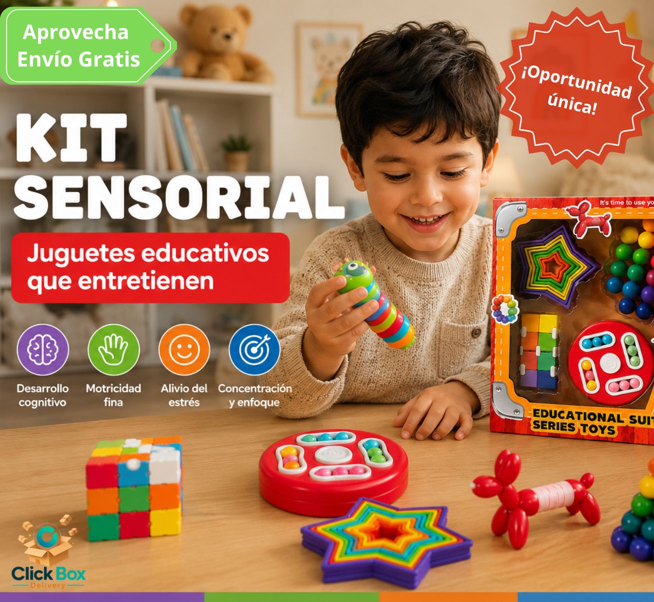 KIT SENSORIAL MONTESSORI, ¡MÁS DE 20 FORMAS DIFERENTES DE JUGAR!- ¡Envío gratis!